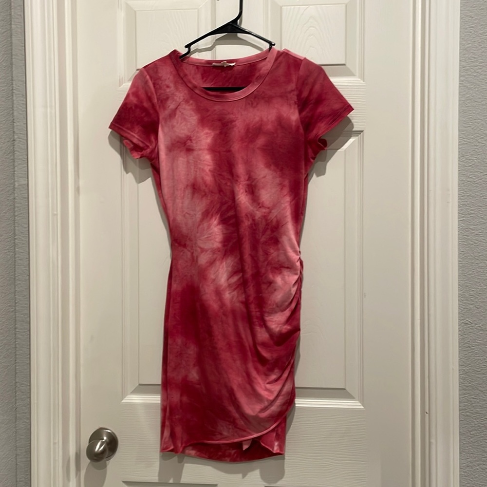 La Mie pink tie die T-shirt dress size s